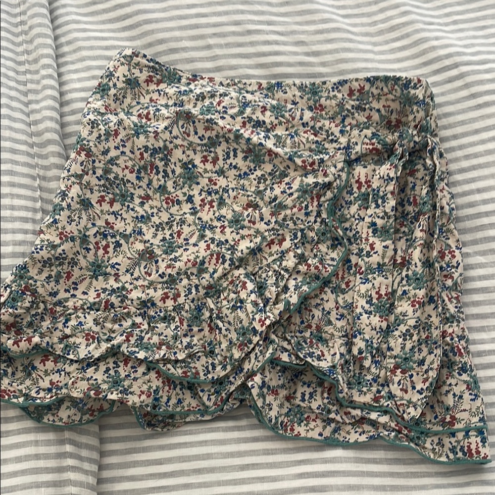 Sezane Floral Wrap Skirt
